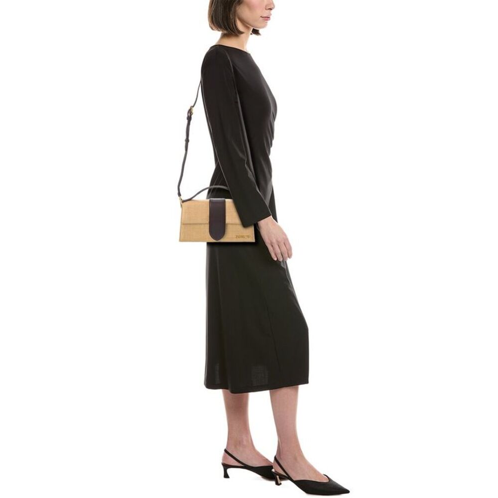 Jacquemus Bambino Large Leather-Trim Shoulder Bag, Brown - Picture 4 of 5